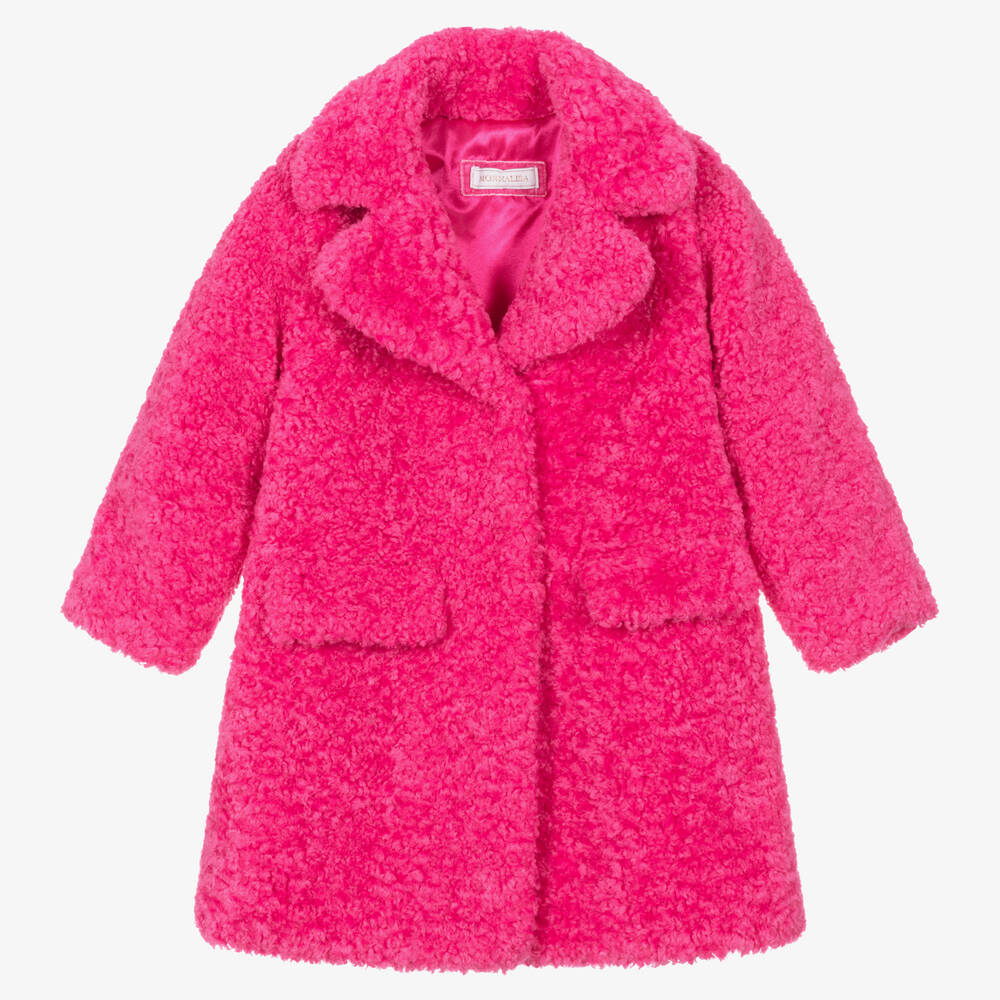 Monnalisa - Розовое пальто из плюшевого флиса | Childrensalon