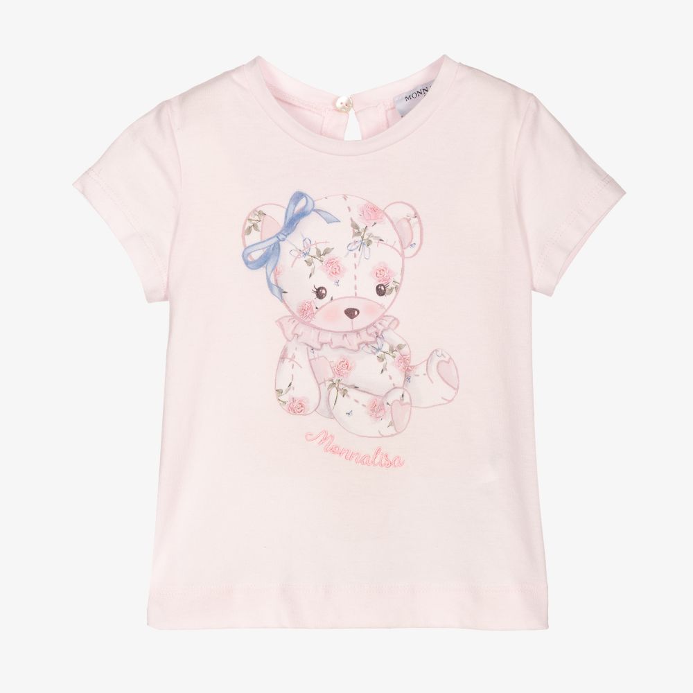 Monnalisa - T-shirt rose Teddy Fille  | Childrensalon