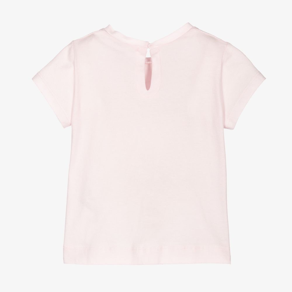 Monnalisa-Girls Pink Teddy T-Shirt  | Childrensalon Outlet