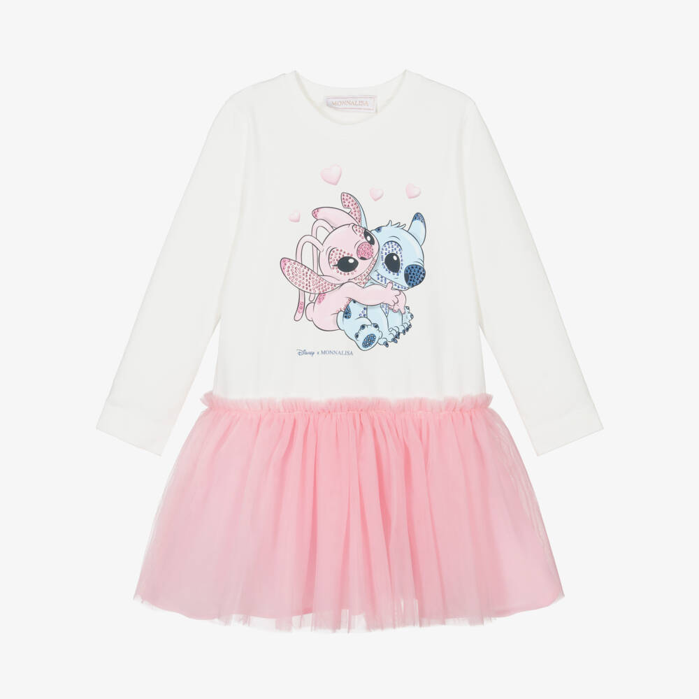 Monnalisa-Платье из розового тюля Disney для девочек | Childrensalon Outlet