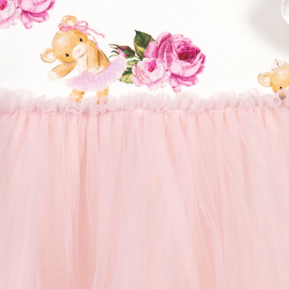 Monnalisa-Girls Pink Tulle Dress | Childrensalon Outlet