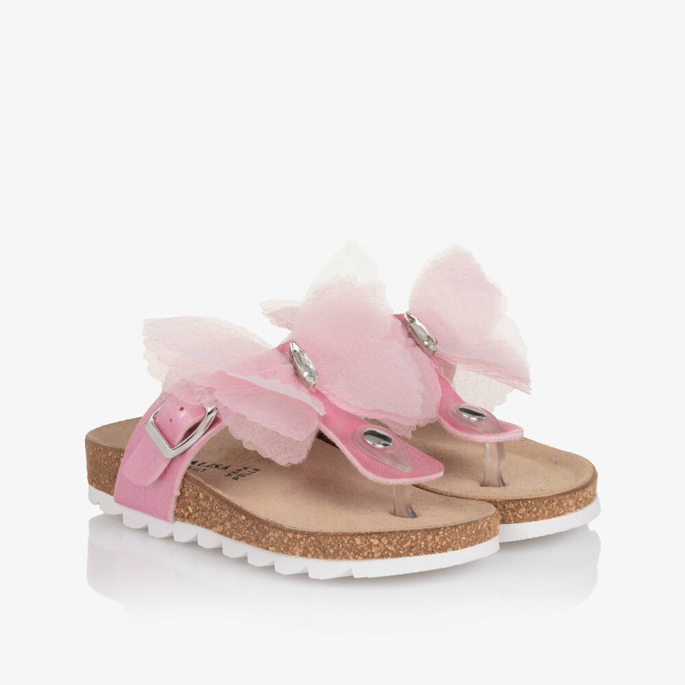Monnalisa-Girls' Pink Tulle Fairy Sandals | Childrensalon Outlet