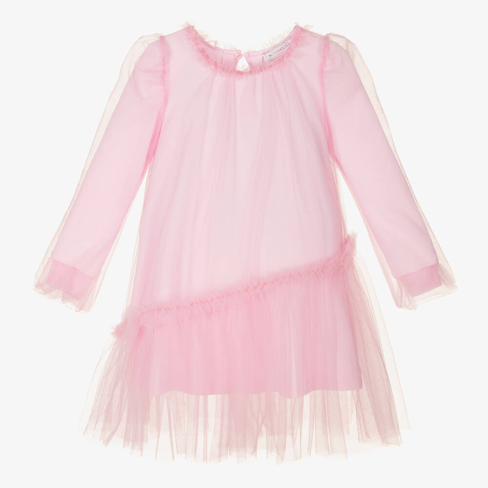 Monnalisa - Rosa Tüll- & Jerseykleid | Childrensalon