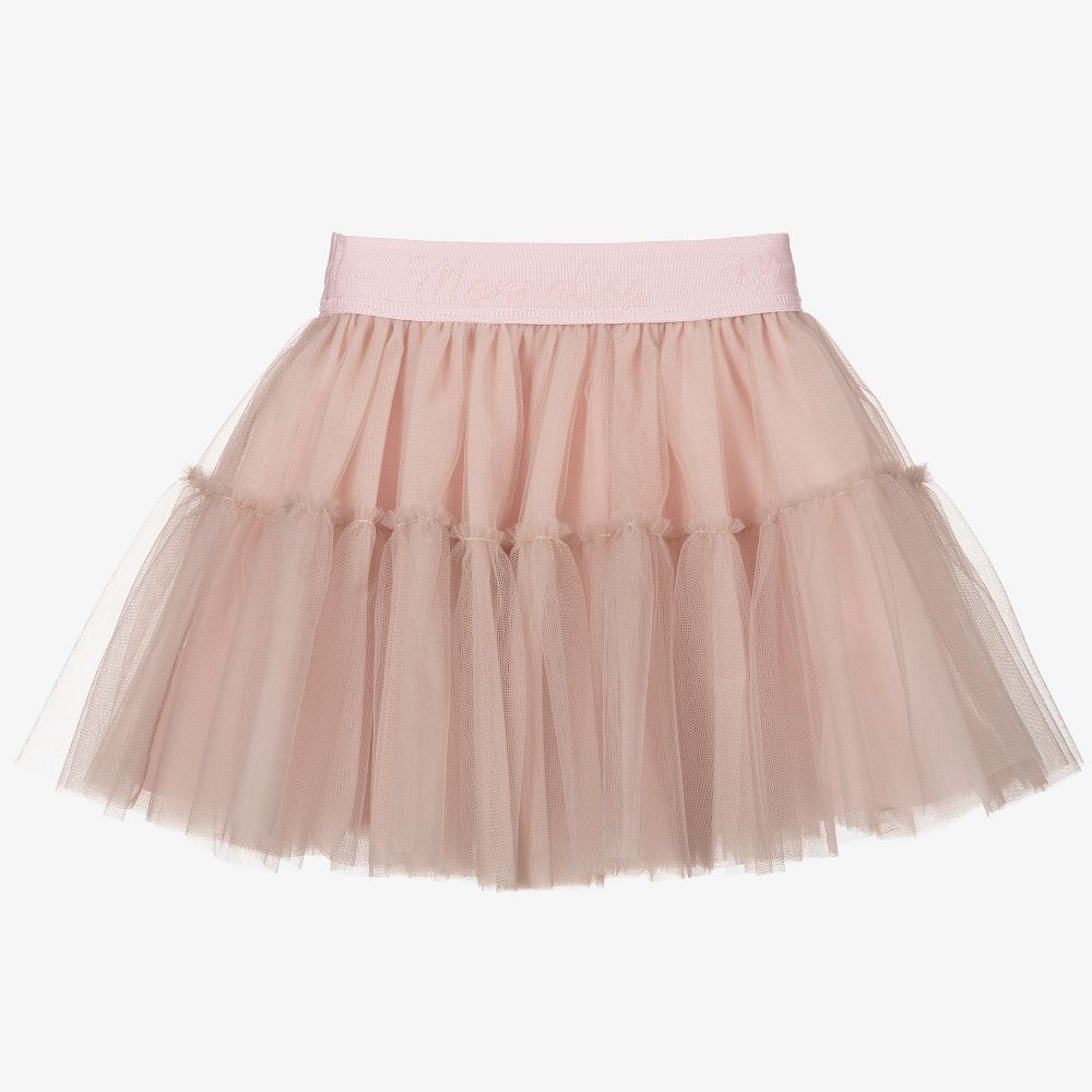 Monnalisa Girls Pink Tulle Skirt Childrensalon Outlet