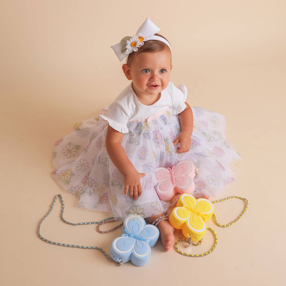 Monnalisa-Girls Pink Tulle & White Bodice Dress | Childrensalon Outlet