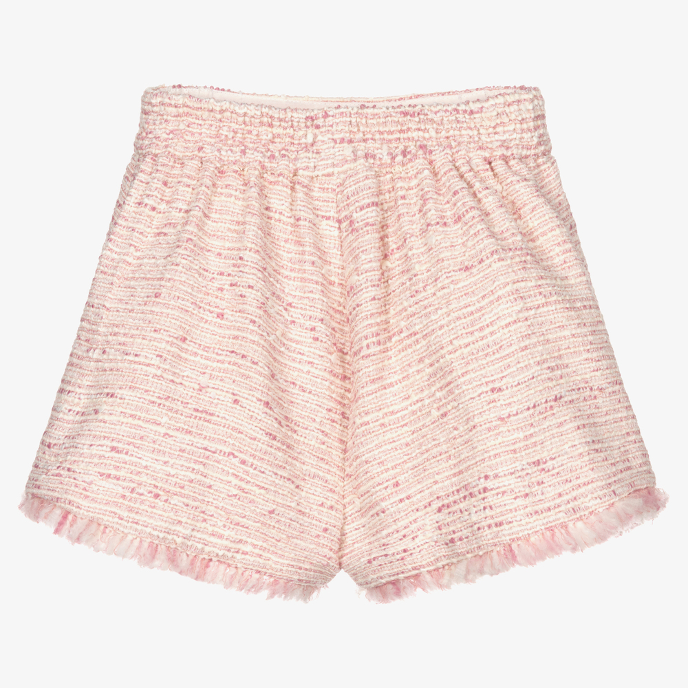 Monnalisa Girls Pink Tweed Shorts