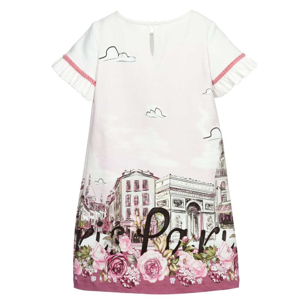 Monnalisa-Girls Pink Viscose Dress | Childrensalon Outlet