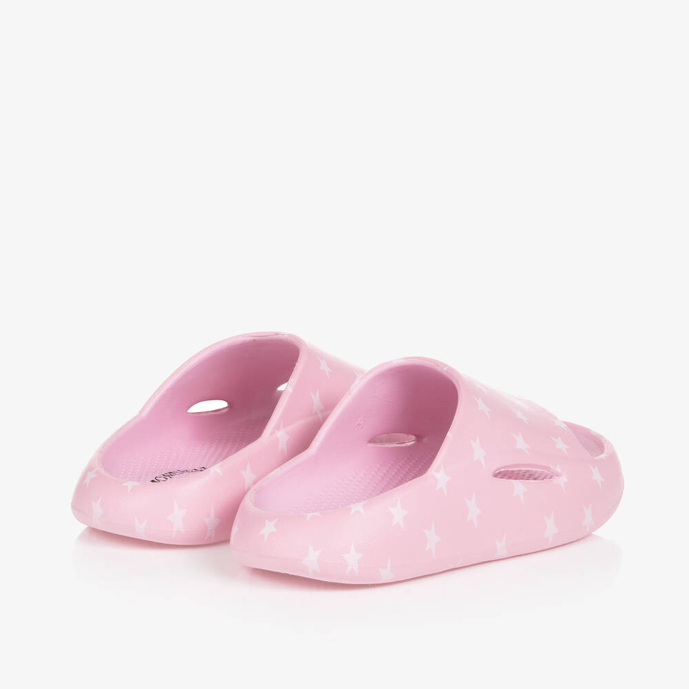 Monnalisa-Girls Pink & White Star Sliders | Childrensalon Outlet