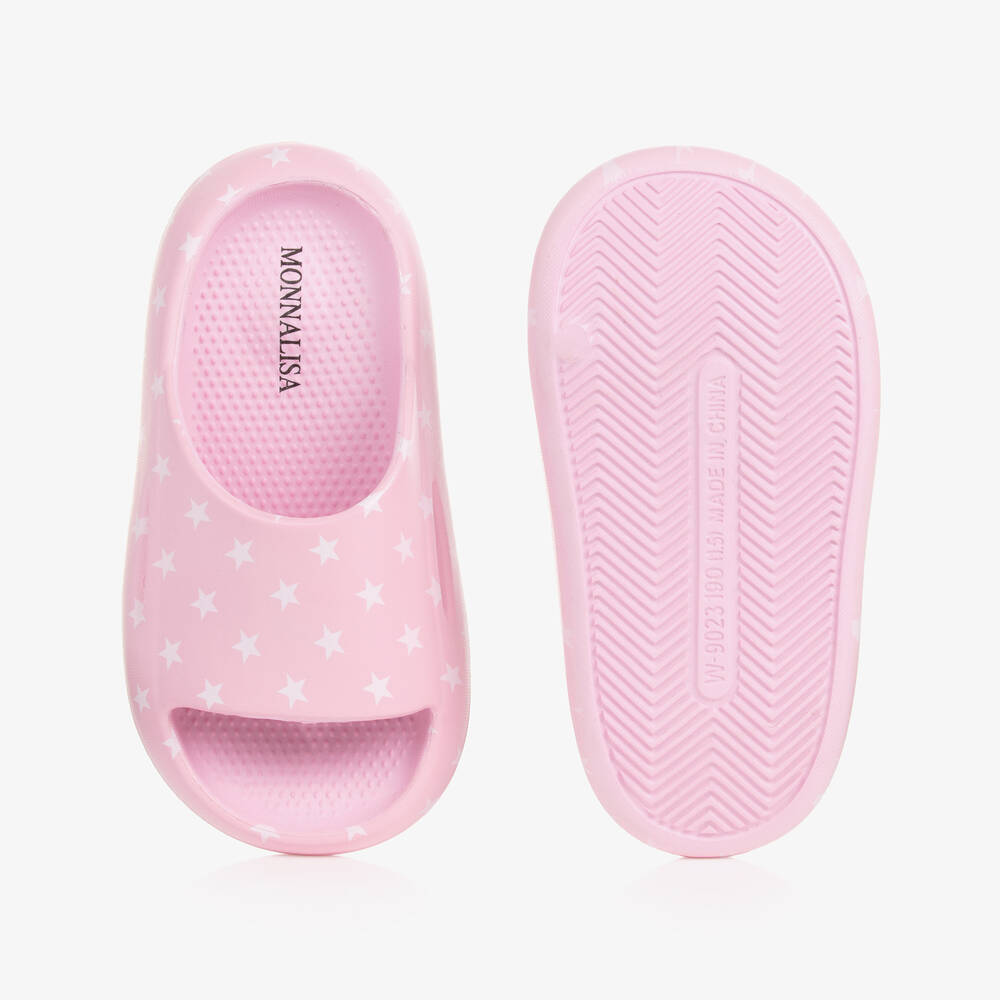 Monnalisa-Girls Pink & White Star Sliders | Childrensalon Outlet