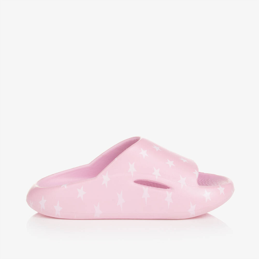 Monnalisa-Girls Pink & White Star Sliders | Childrensalon Outlet