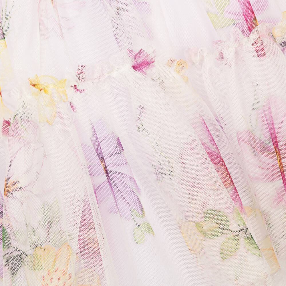 Monnalisa-Girls Pink & White Tutu Pinafore Dress | Childrensalon Outlet