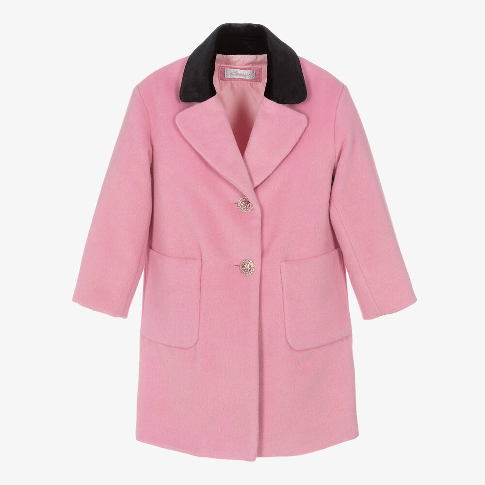 Monnalisa Chic - Розовое шерстяное пальто | Childrensalon