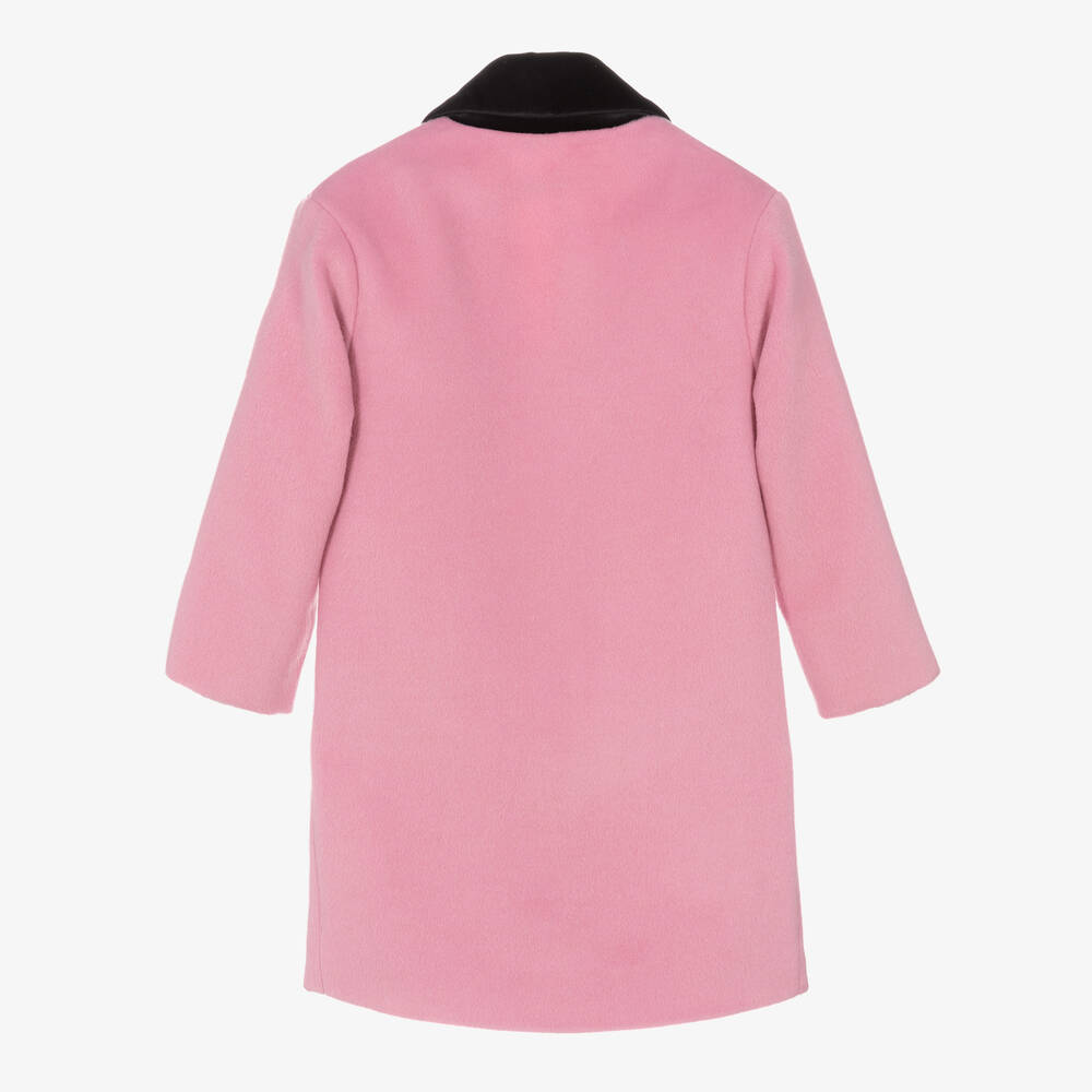 Monnalisa Chic-معطف مزيج صوف لون زهري للبنات | Childrensalon Outlet