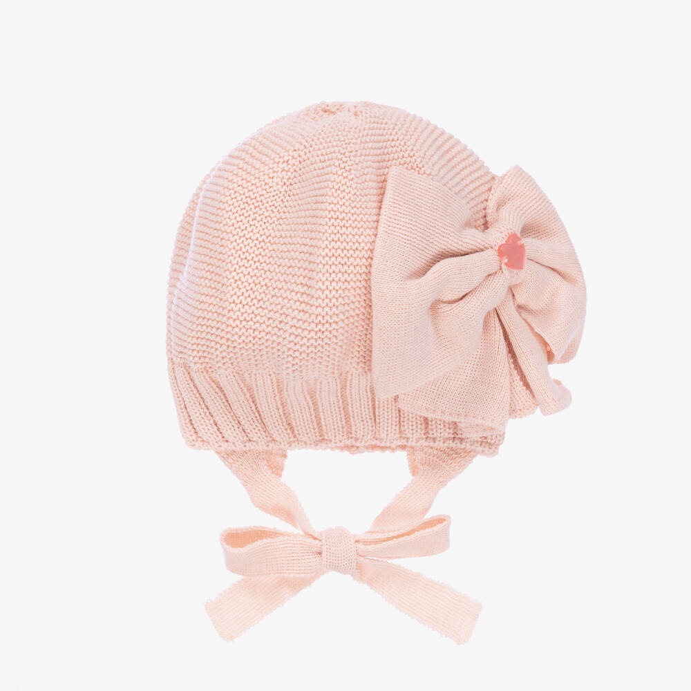Monnalisa - Girls Pink Wool Knit Hat | Childrensalon
