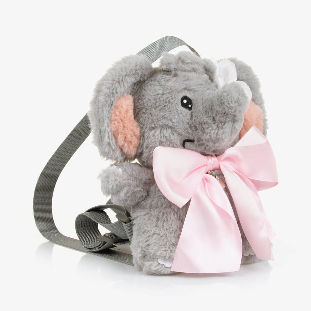 Monnalisa-Girls Plush Elephant Rucksack | Childrensalon Outlet