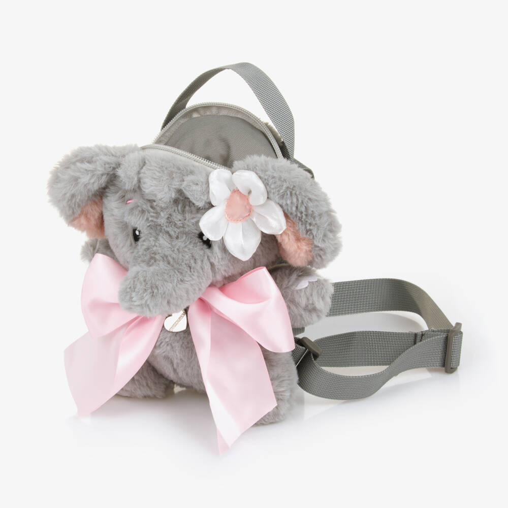 Monnalisa-Girls Plush Elephant Rucksack | Childrensalon Outlet