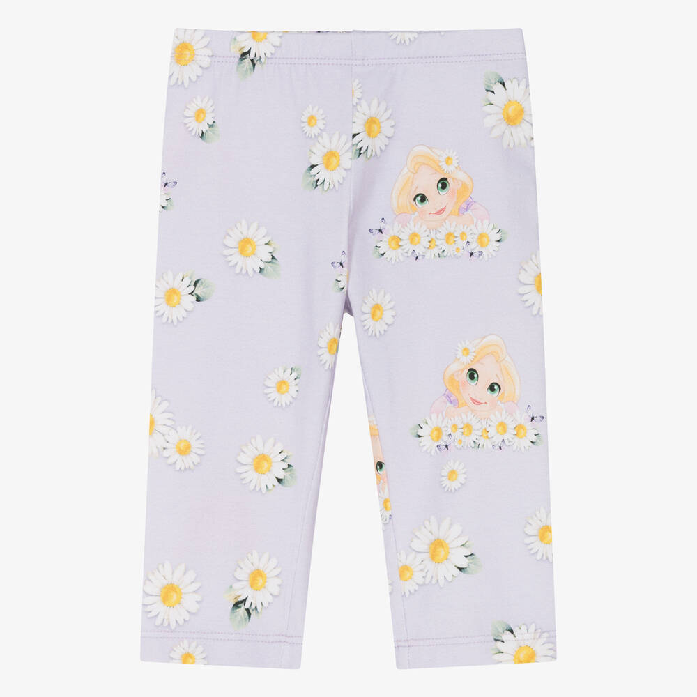 Monnalisa-Girls Purple Cotton Disney Leggings | Childrensalon Outlet