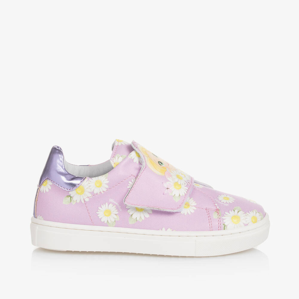 Monnalisa-Girls Purple Disney Velcro Trainers | Childrensalon Outlet