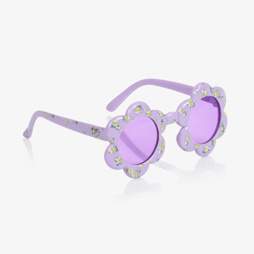 Monnalisa Girls Purple Flower Sunglasses Childrensalon Outlet