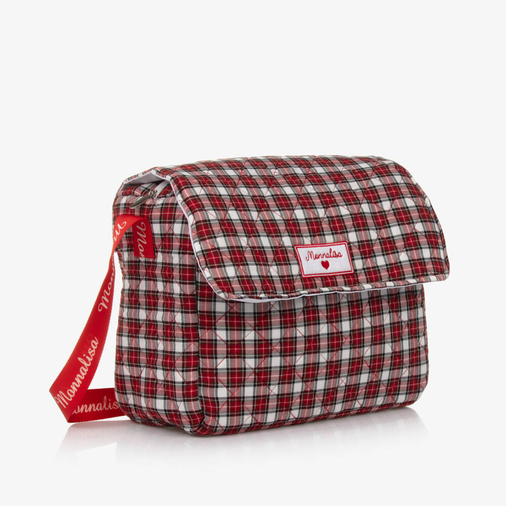 موناليزا-حقيبة تغيير مبطنة تارتان لون أحمر (33 سم) | Childrensalon Outlet