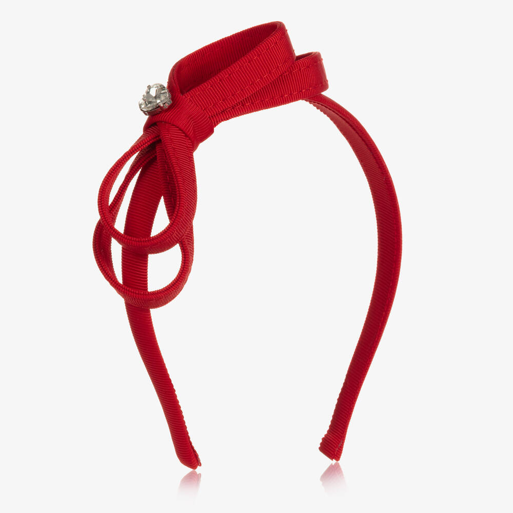 Monnalisa - Girls Red Bow Hairband | Childrensalon