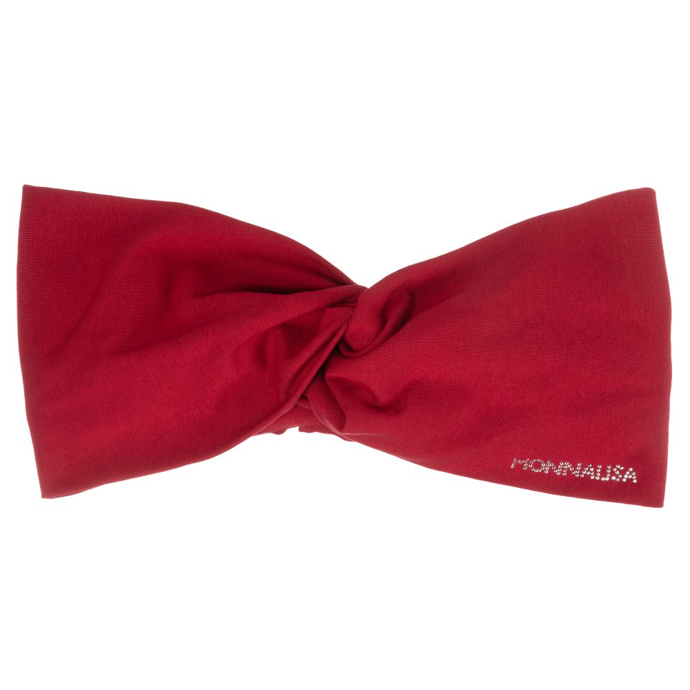 Monnalisa - Girls Red Cotton Headband | Childrensalon