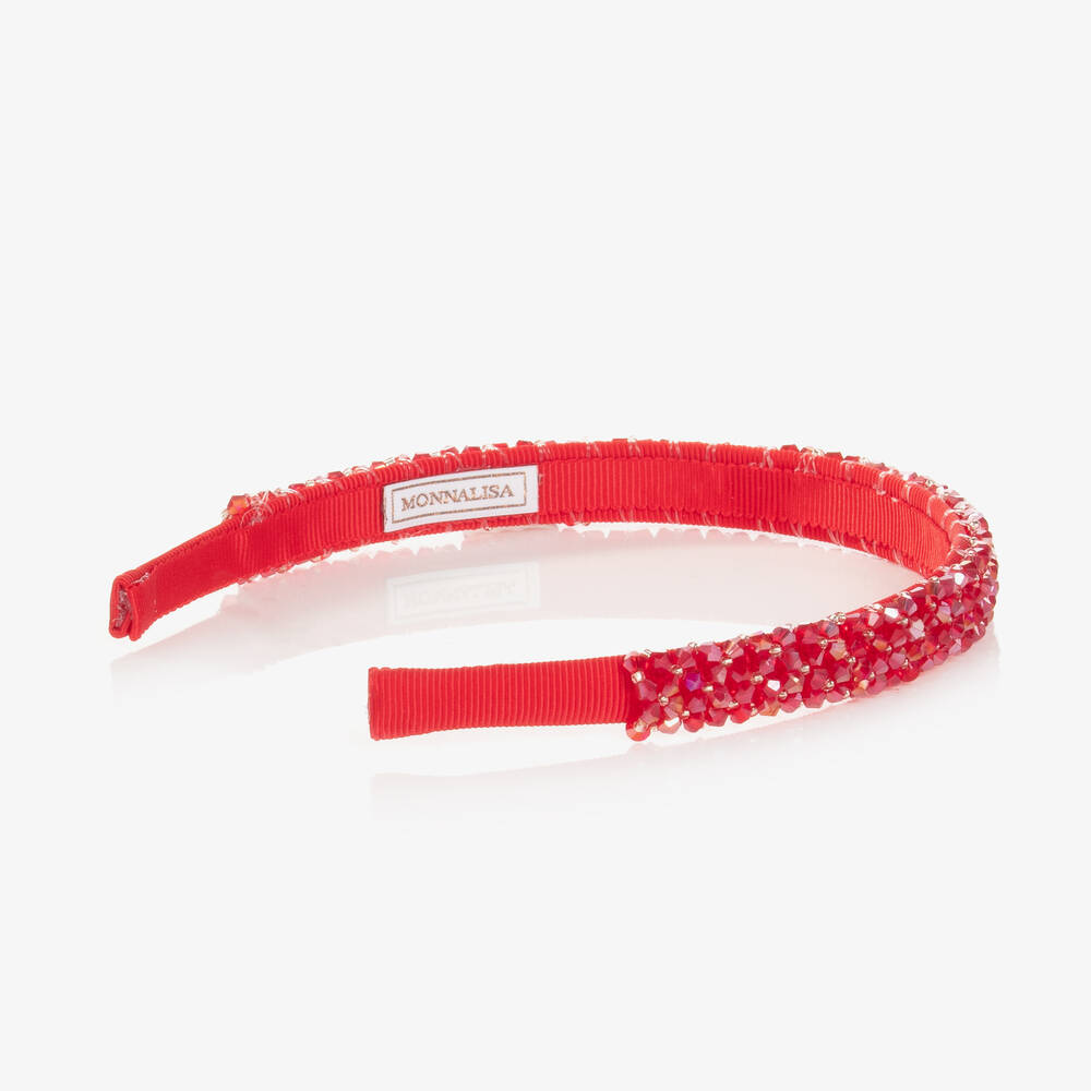 Monnalisa-Girls Red Crystal Hairband | Childrensalon Outlet