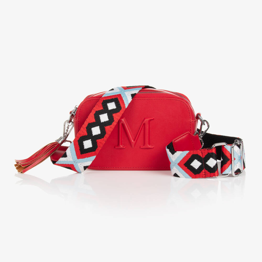 Monnalisa - حقيبة يد جلد صناعي لون أحمر للبنات (21 سم) | Childrensalon