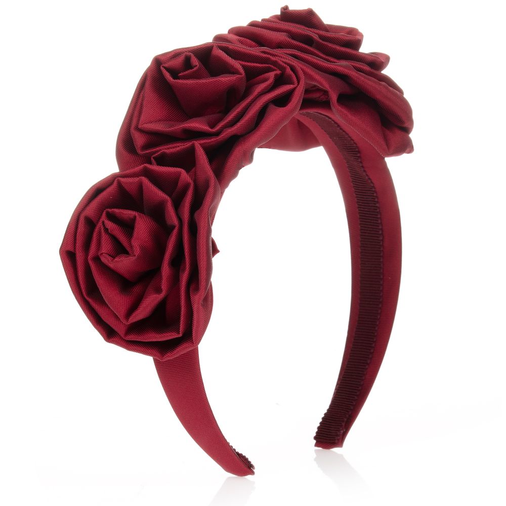 Monnalisa - Girls Red Floral Hairband | Childrensalon