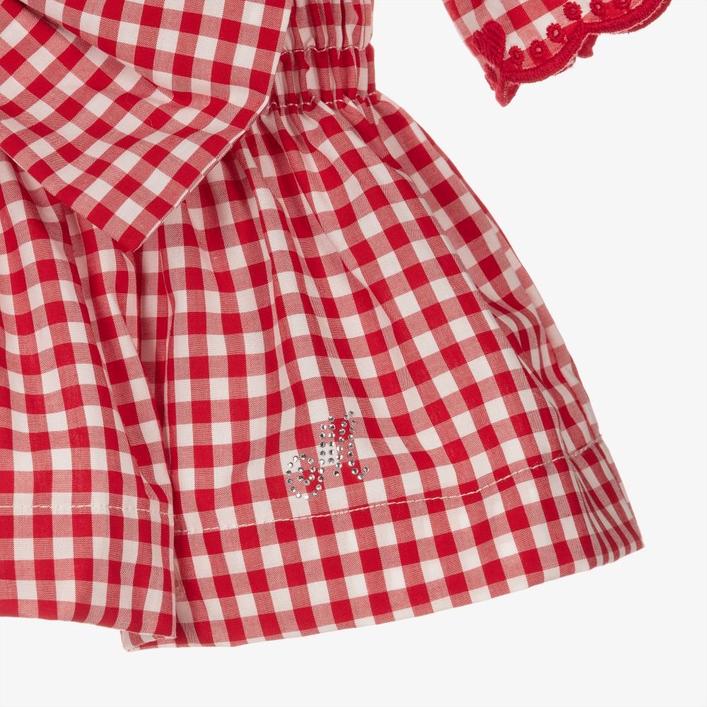 Monnalisa-Girls Red Gingham Blouse | Childrensalon Outlet