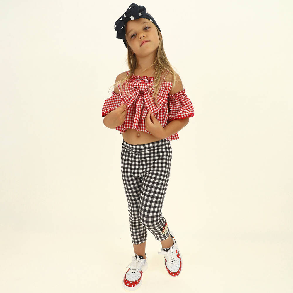 Monnalisa-Girls Red Gingham Blouse | Childrensalon Outlet