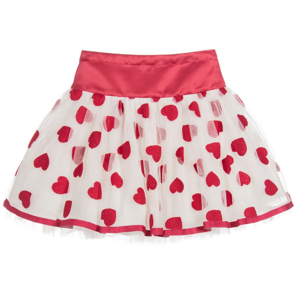 Monnalisa Шик-Girls Red Hearts Skirt | Childrensalon Outlet