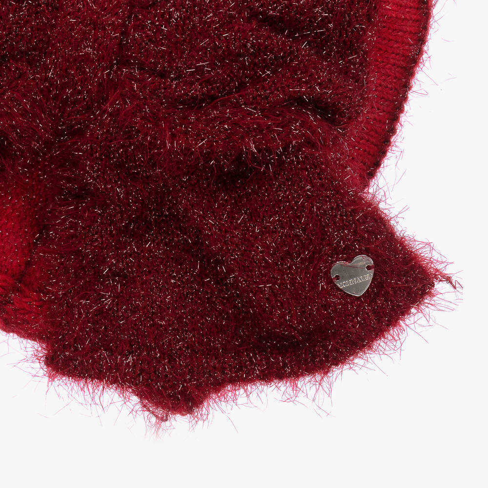 موناليزا Chic-سنود محبوك مزين بفيونكة لون أحمر للبنات | Childrensalon Outlet