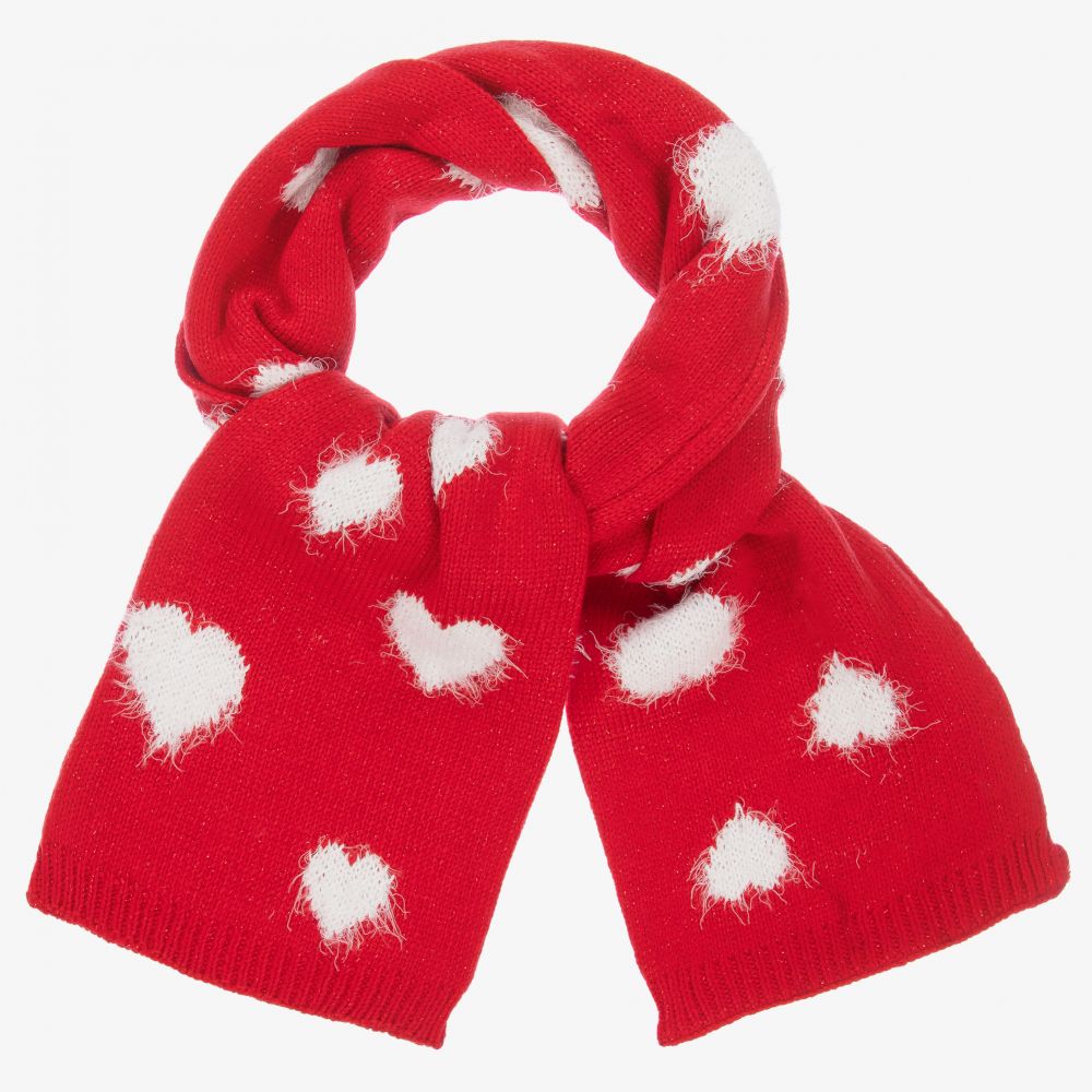 Monnalisa - Girls Red Knitted Scarf | Childrensalon