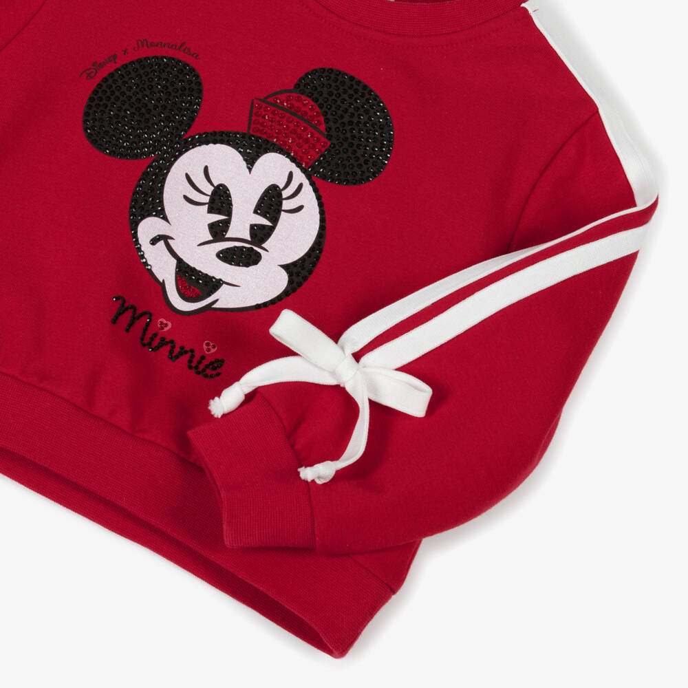 Monnalisa-بلوزة حمراء للبنات بطبعة ميني ماوس | Childrensalon Outlet