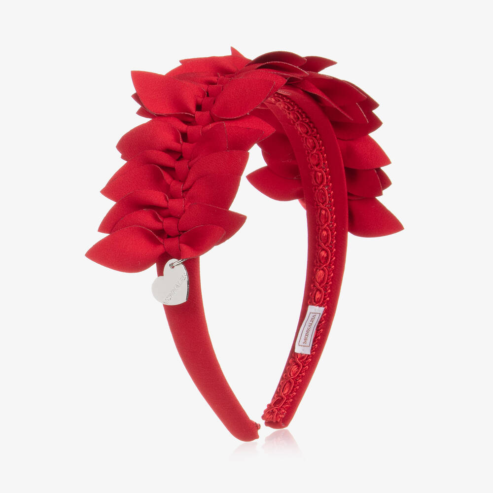 Monnalisa - Girls Red Petal Hairband | Childrensalon