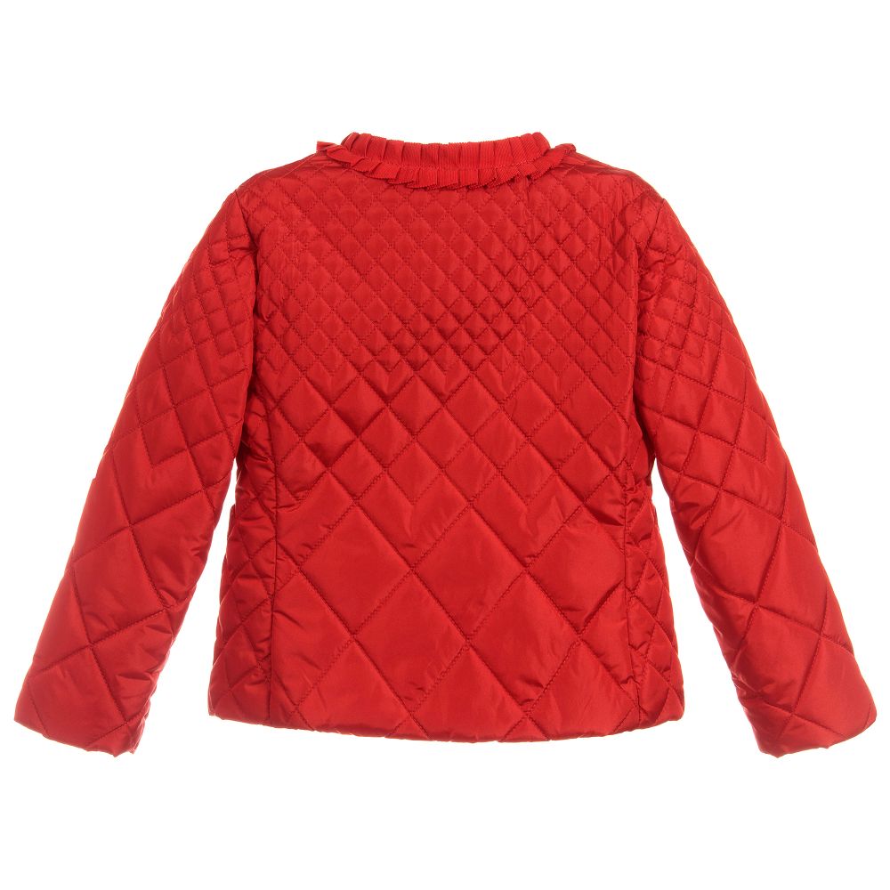 Ladies red top quilted jacket
