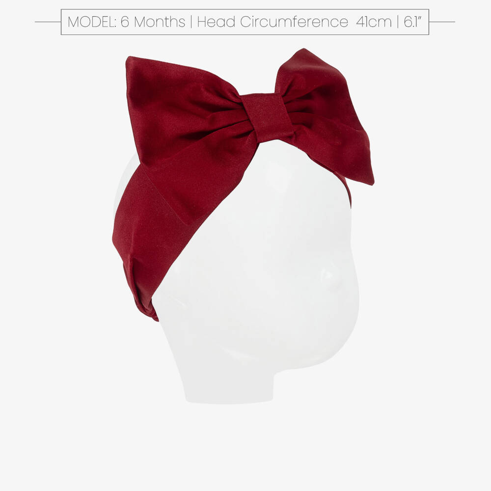 Monnalisa-Girls Red Satin Bow Headband | Childrensalon Outlet
