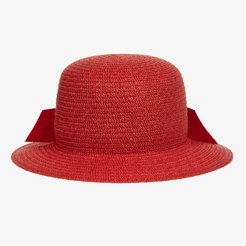 Monnalisa Girls Red Straw Hat