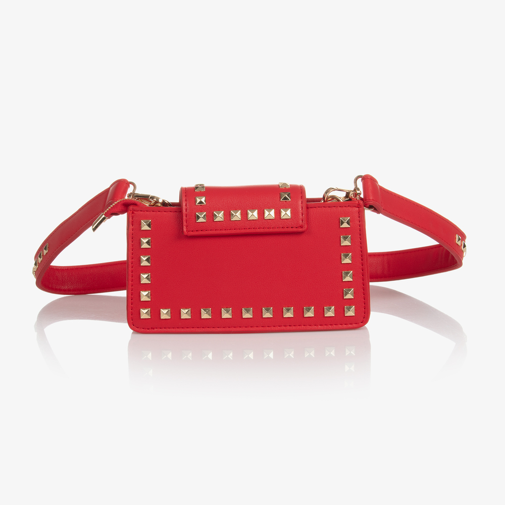 Red outlet studded bag