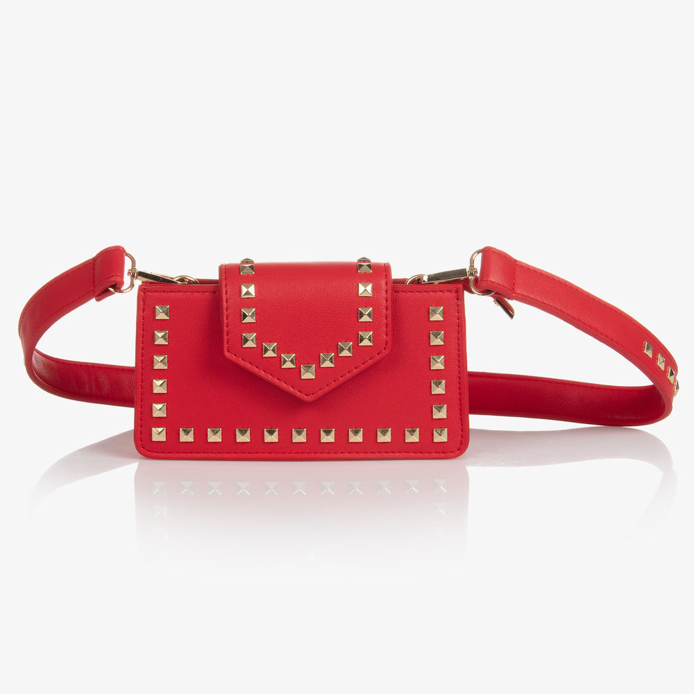 Monnalisa - Girls Red Studded Bag (19cm) | Childrensalon