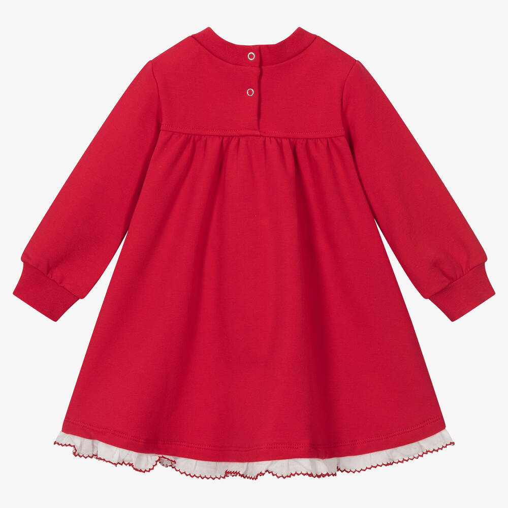 Monnalisa-Girls Red Toadstool Dress | Childrensalon Outlet