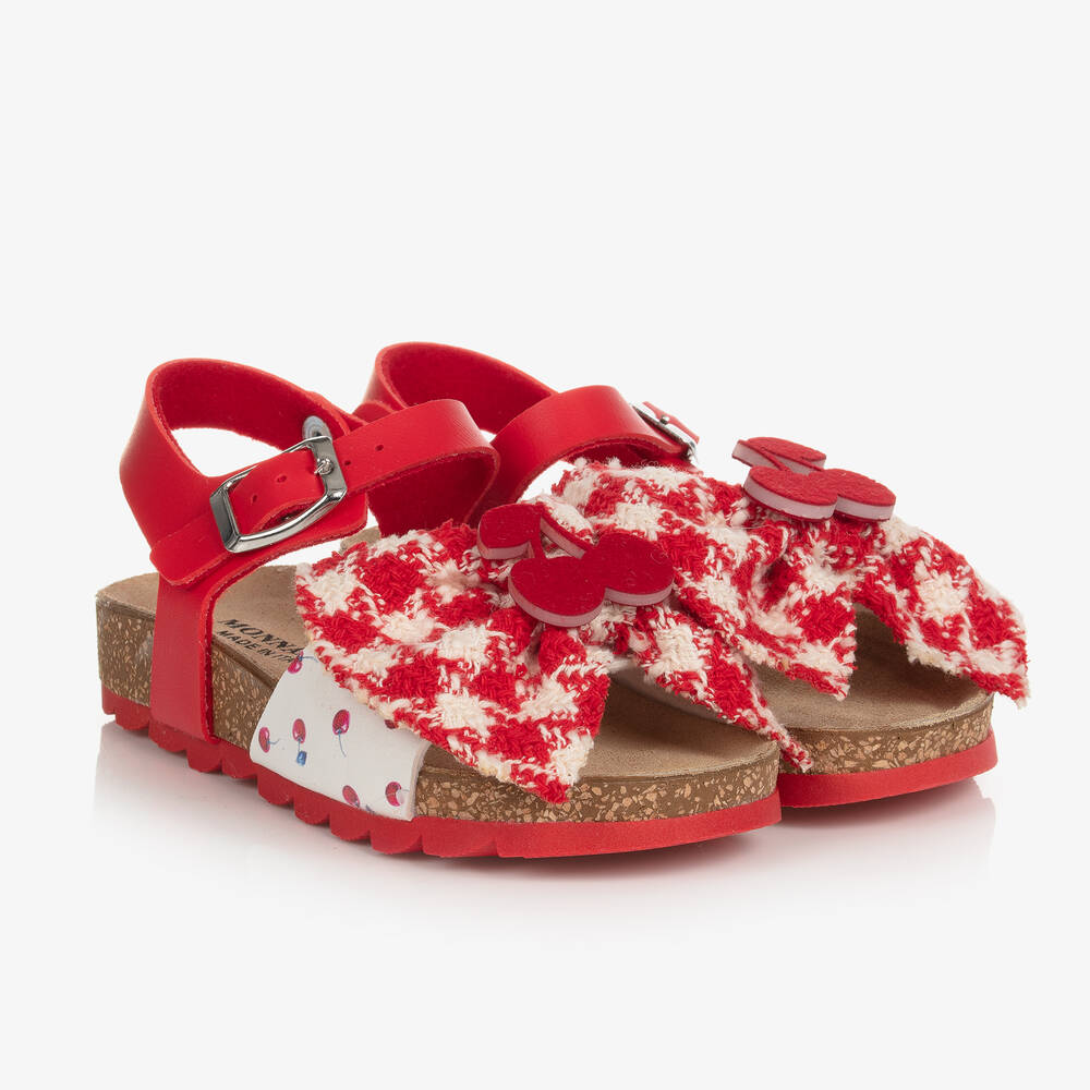 Monnalisa - Sandales tweed rouge cerises fille | Childrensalon