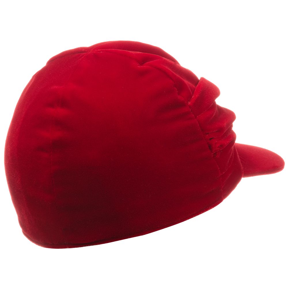 Monnalisa-Girls Red Velvet Cap | Childrensalon Outlet