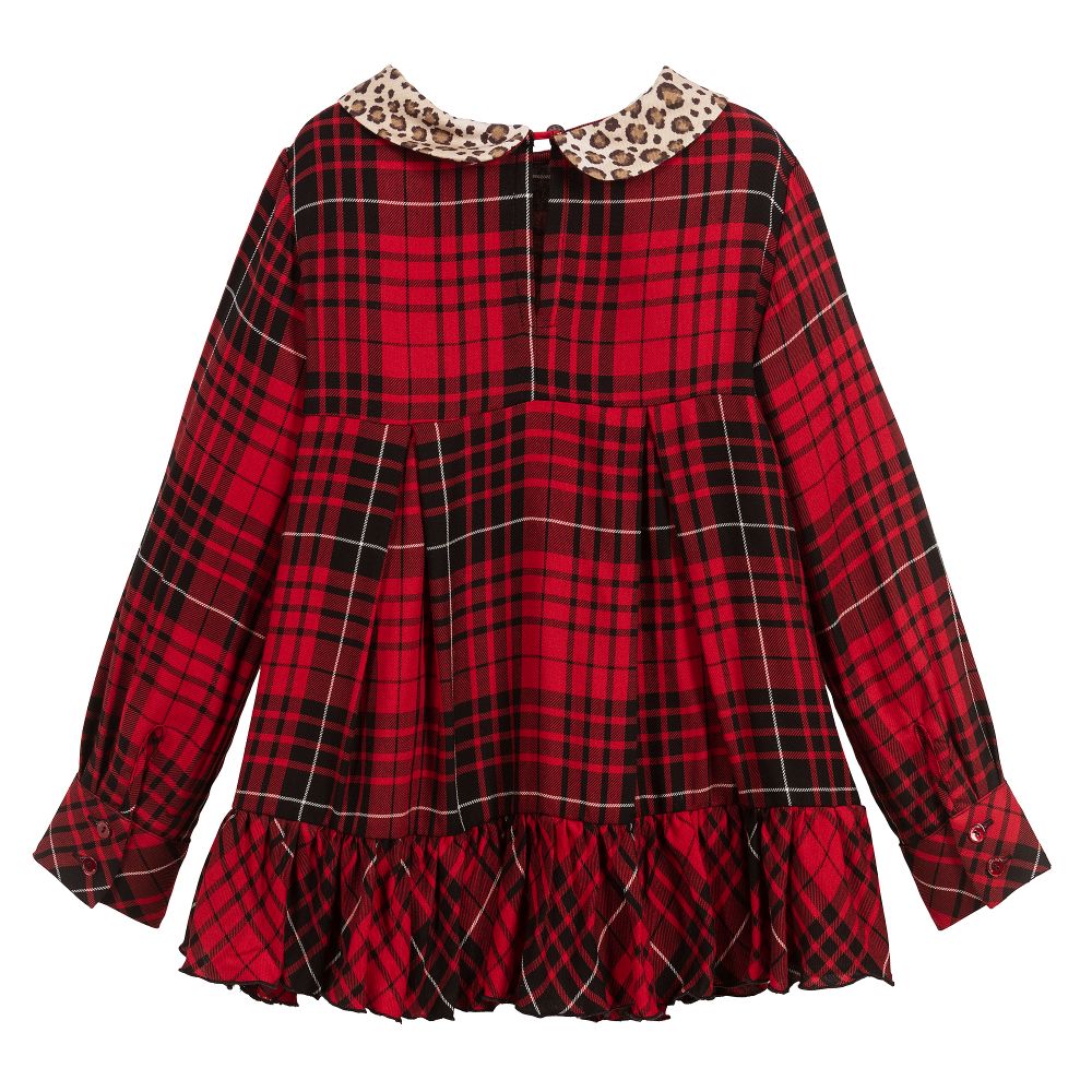 Monnalisa-Girls Red Viscose Check Blouse | Childrensalon Outlet