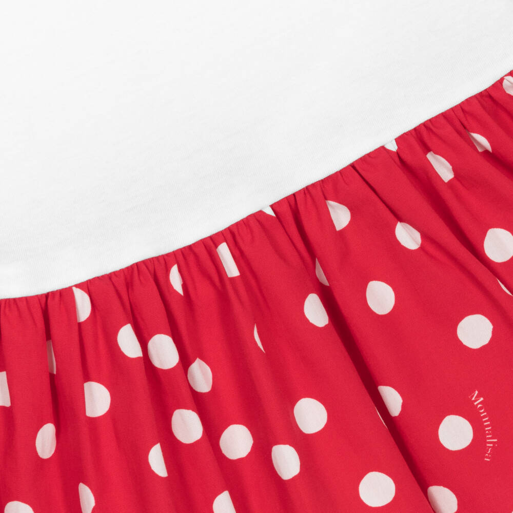 Monnalisa-Girls Red & White Polka Dot Frock | Childrensalon Outlet