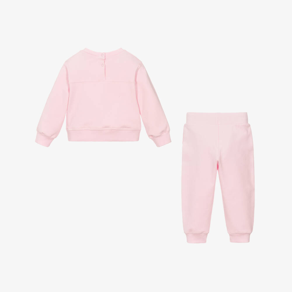 Monnalisa-Girls Rose Blossom Cotton Tracksuit | Childrensalon Outlet