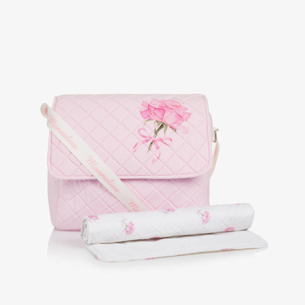 Monnalisa-Girls Rose-Patterned Quilted Diaper Bag | Childrensalon Outlet