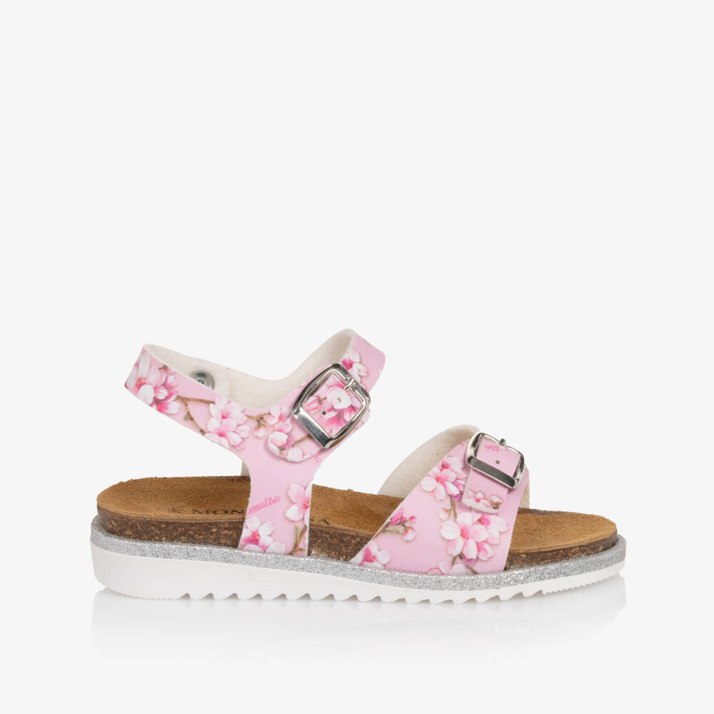 Monnalisa-Girls Rosy Blossom Buckle Sandals | Childrensalon Outlet