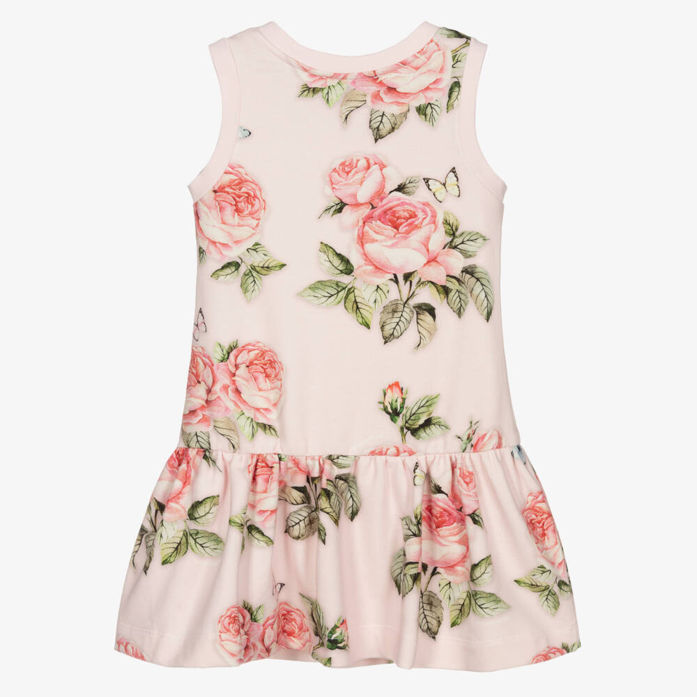 Monnalisa-فستان قطن زهري للبنات | Childrensalon Outlet